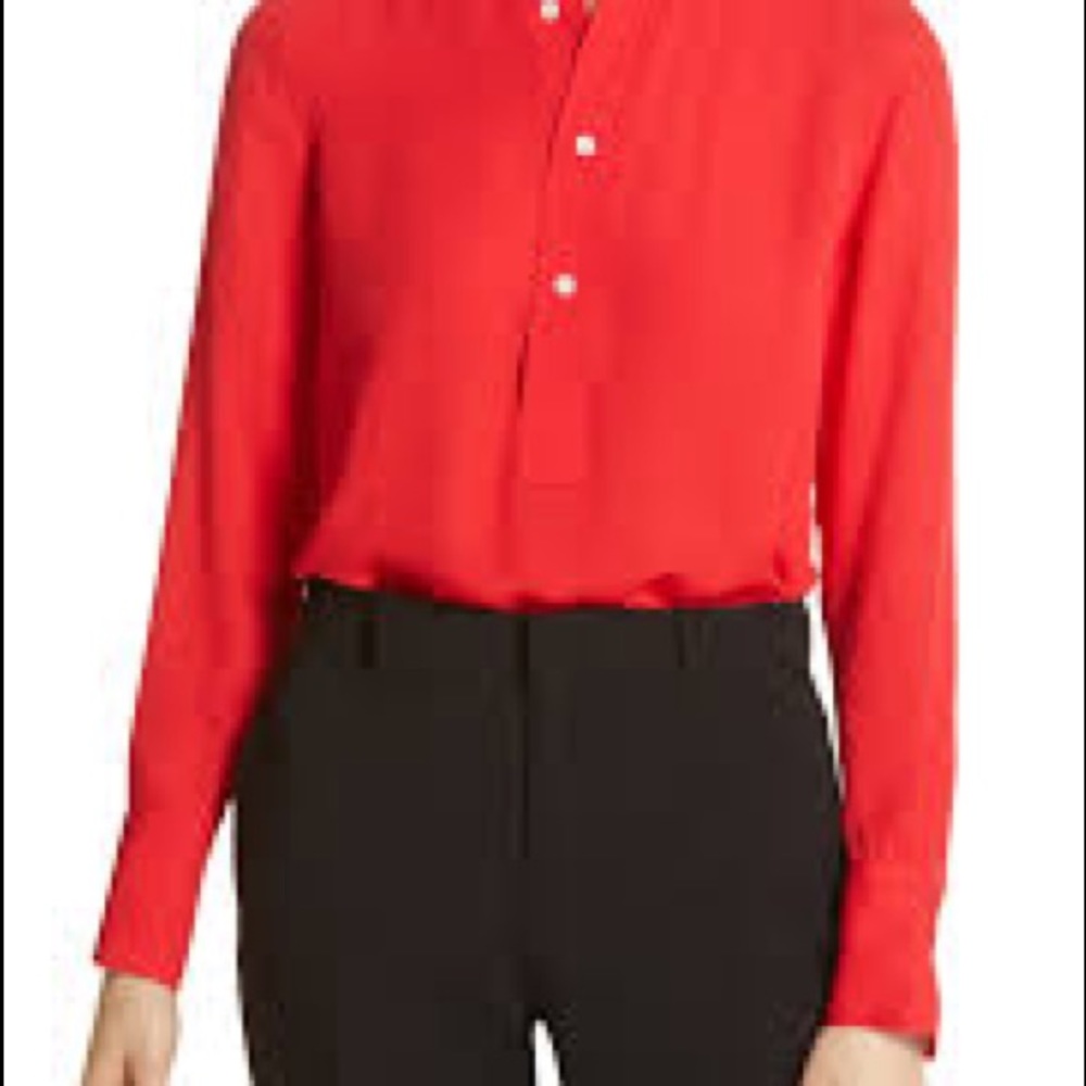 NWT Polo Ralph Lauren silk red blouse - Picture 10 of 12